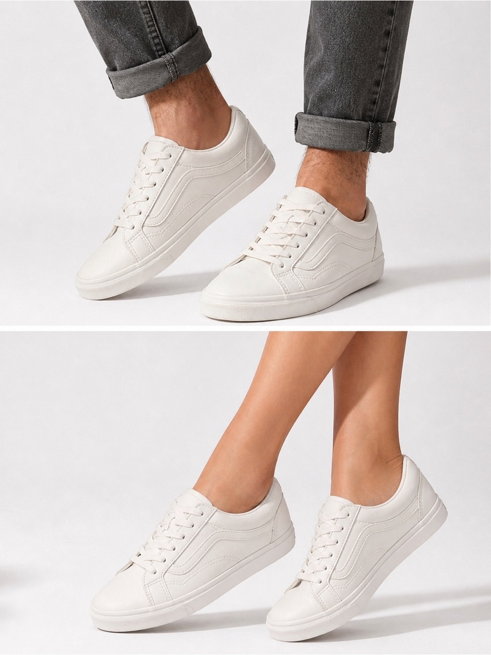 Vans Shoes Womens 7 Men 5.5 Old Skool Casual Sneakers 721356 White Leather